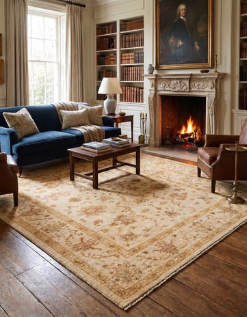 5' 8 x 8' Hand Knotted Peshawar Ziegler Rug