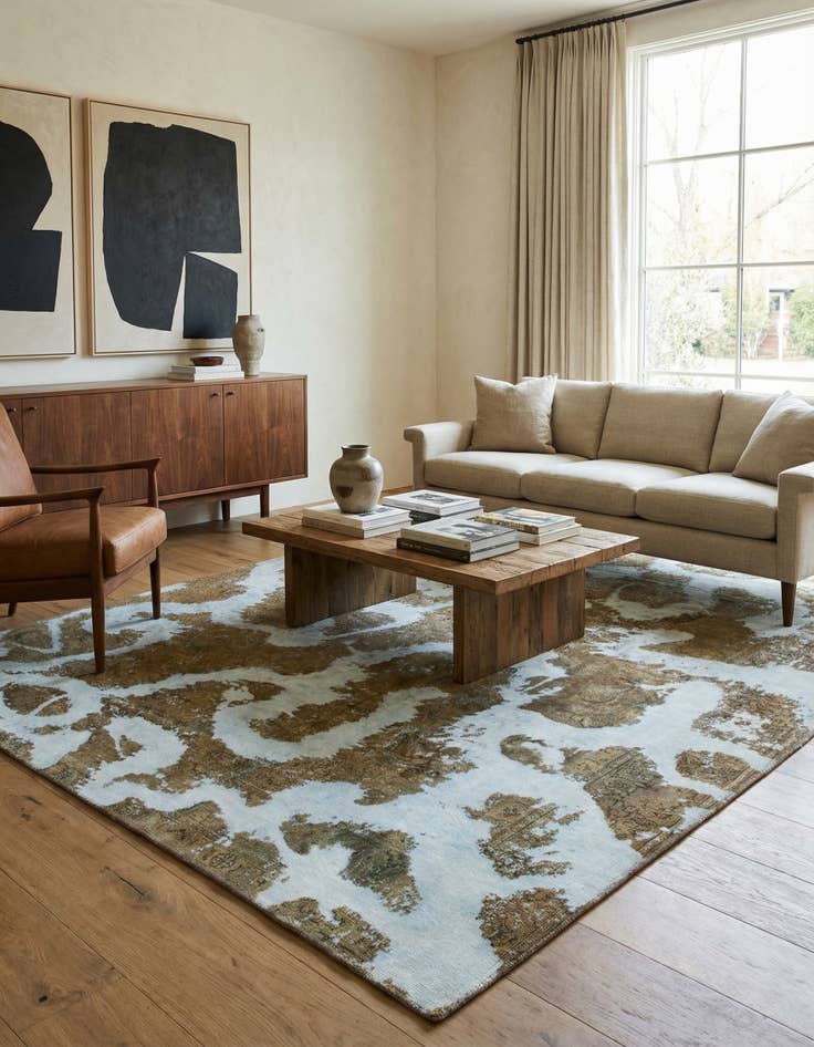 Detail image of 7' 5 x 9' 2  Hand Knotted Ultra Vintage Persian Wool Rug