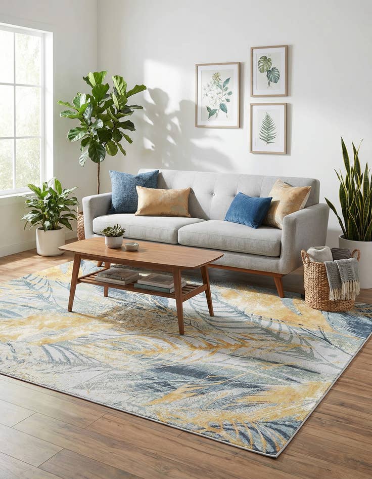 Detail image of  6' x 9'  Washable Botanical Indoor / Outdoor Rug