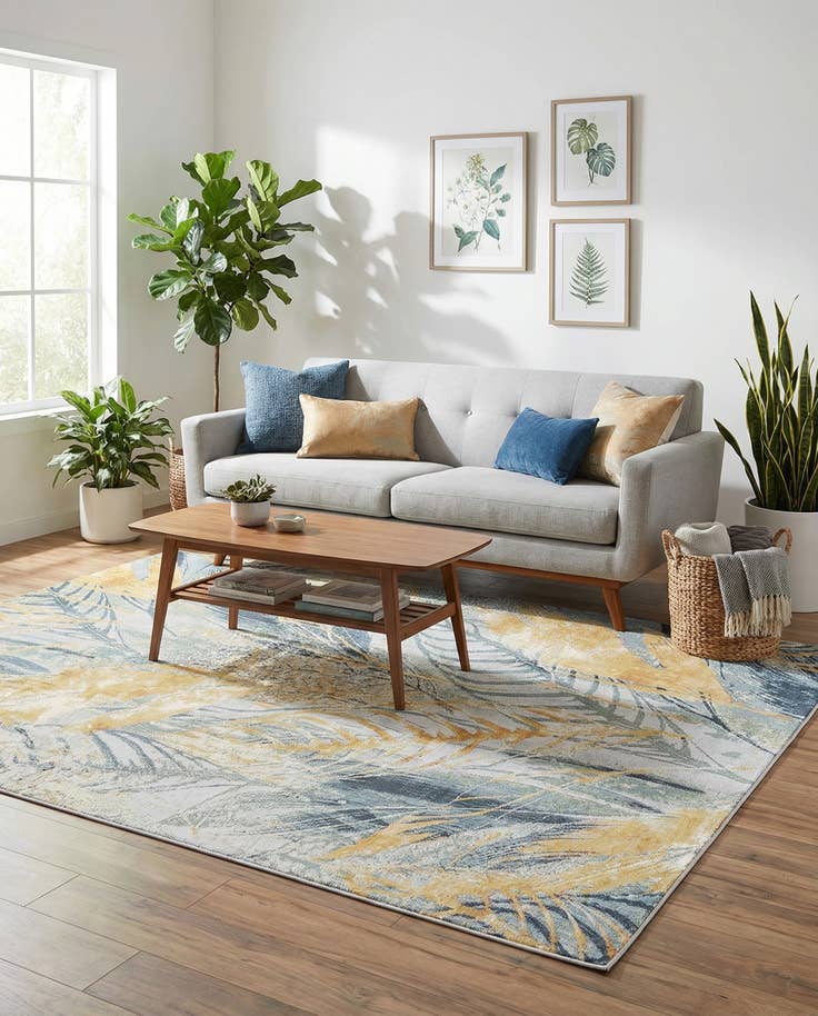 Detail image of 6' x 9' Easy-Clean Botanical Indoor / Outdoor Rug