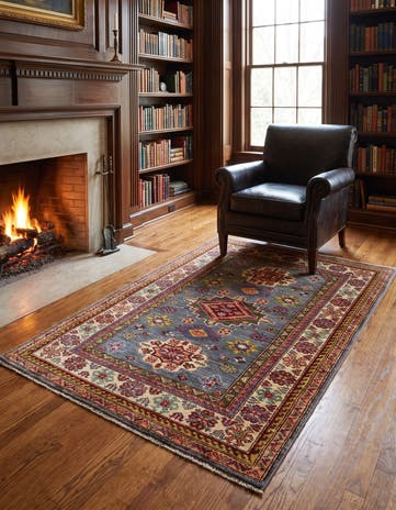 3' 5 x 4' 10 Hand Knotted Kazak Rug