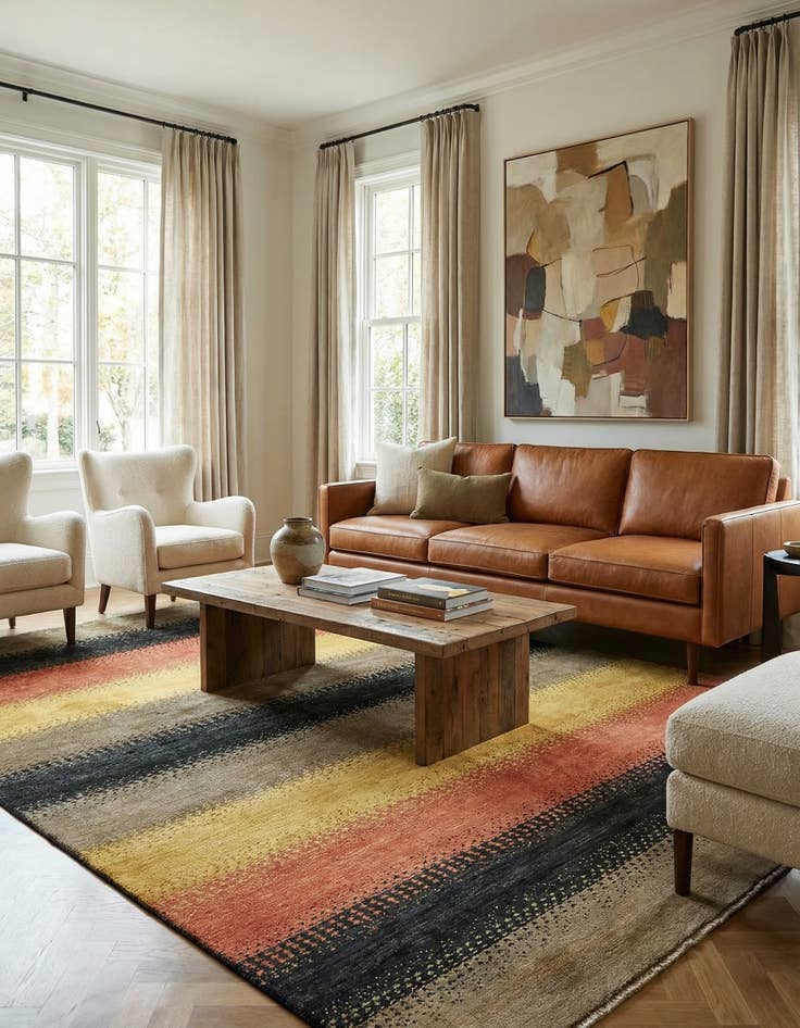 Detail image of 5' 3 x 7' 10  Hand Knotted Modern Ziegler Oriental Rug