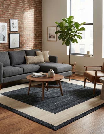 Jill Zarin Navy Blue Uptown Yorkville Square Rug