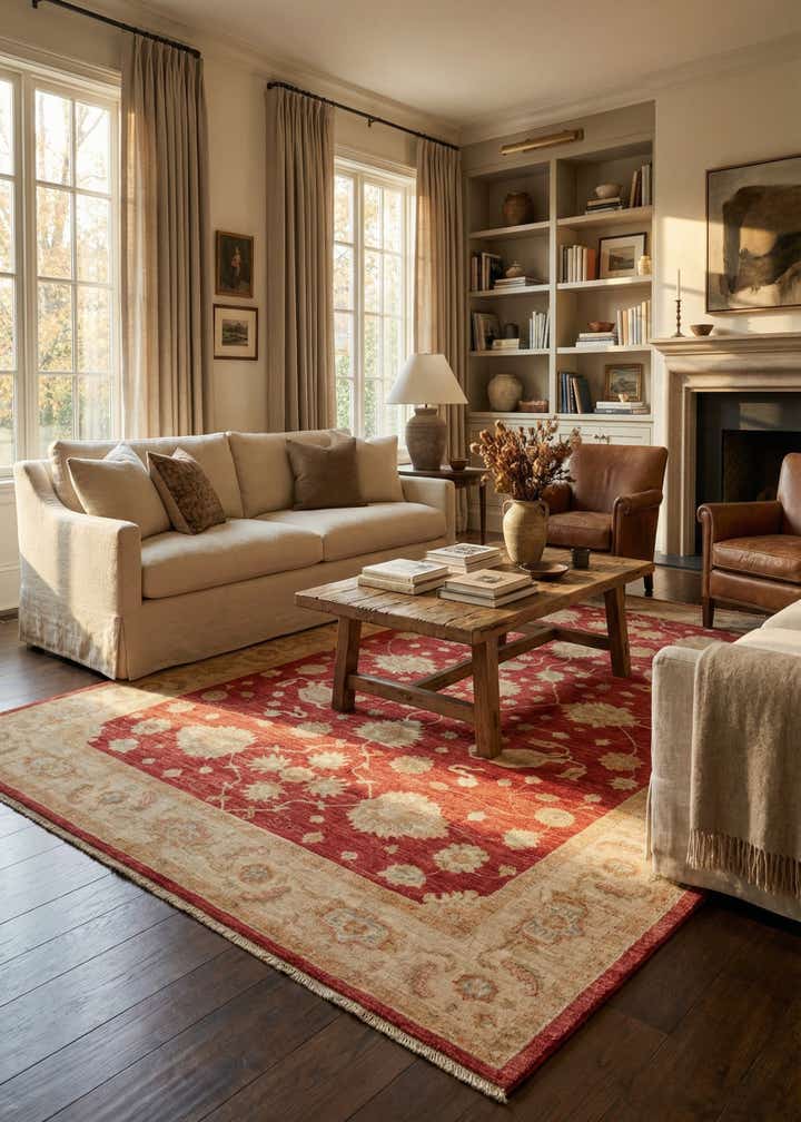 6' 9 x 9' 9 Hand Knotted Peshawar Ziegler Rug