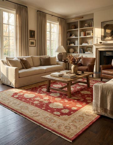 6' 9 x 9' 9 Hand Knotted Peshawar Ziegler Rug