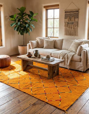 5' x 7' 8 Hand Knotted Moroccan Wool Rug