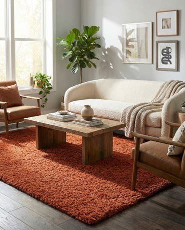  7' 10 x 11' Solid Shag Rug