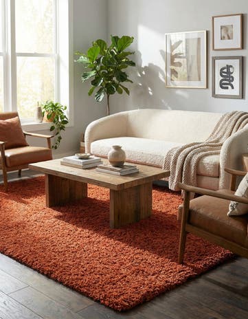 7' 10 x 11' Solid Shag Rug