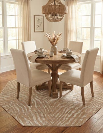 Ivory Beige Finsbury Octagon Rug