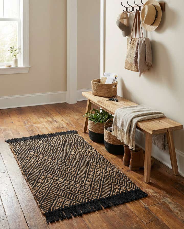 2' x 3' 1 Handmade Braided Jute Rug
