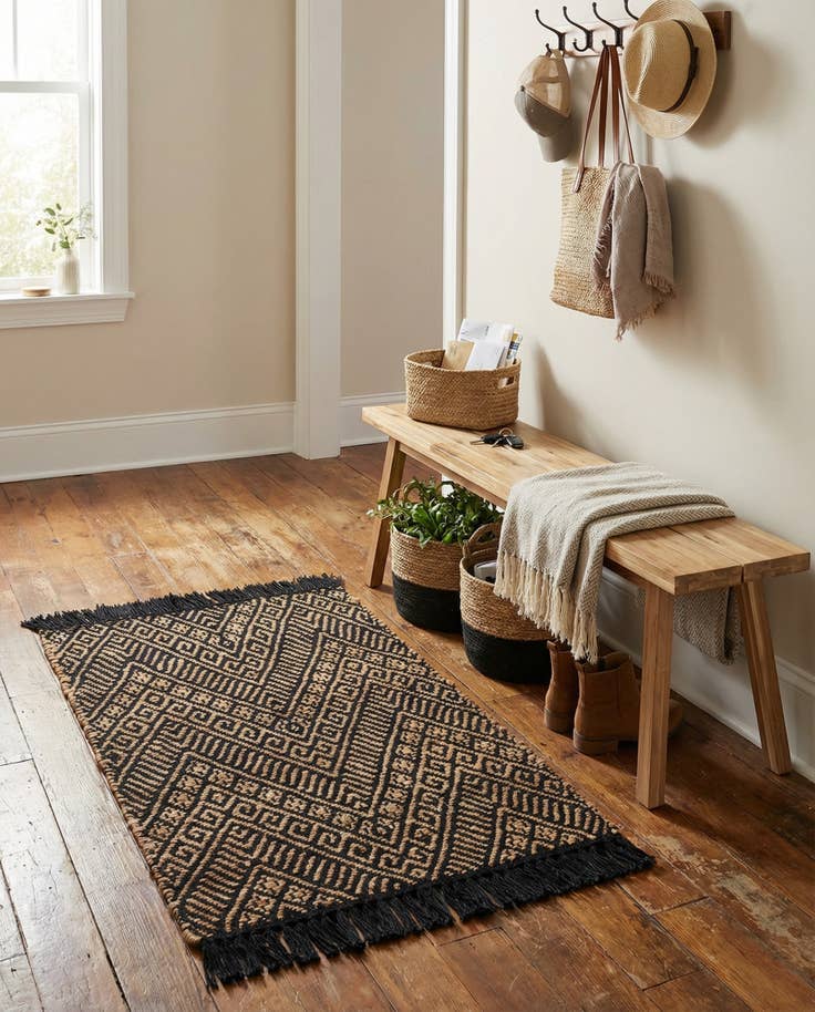 Detail image of 2' x 3' 1 Handmade Braided Jute Rug