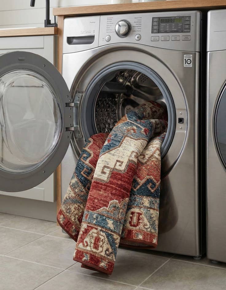 Detail image of  4' x 4'  Washable Traditional Indoor / Outdoor Round Rug