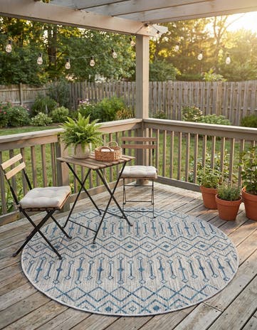 4' x 4' Easy-Clean Lattice Indoor / Outdoor Round Rug