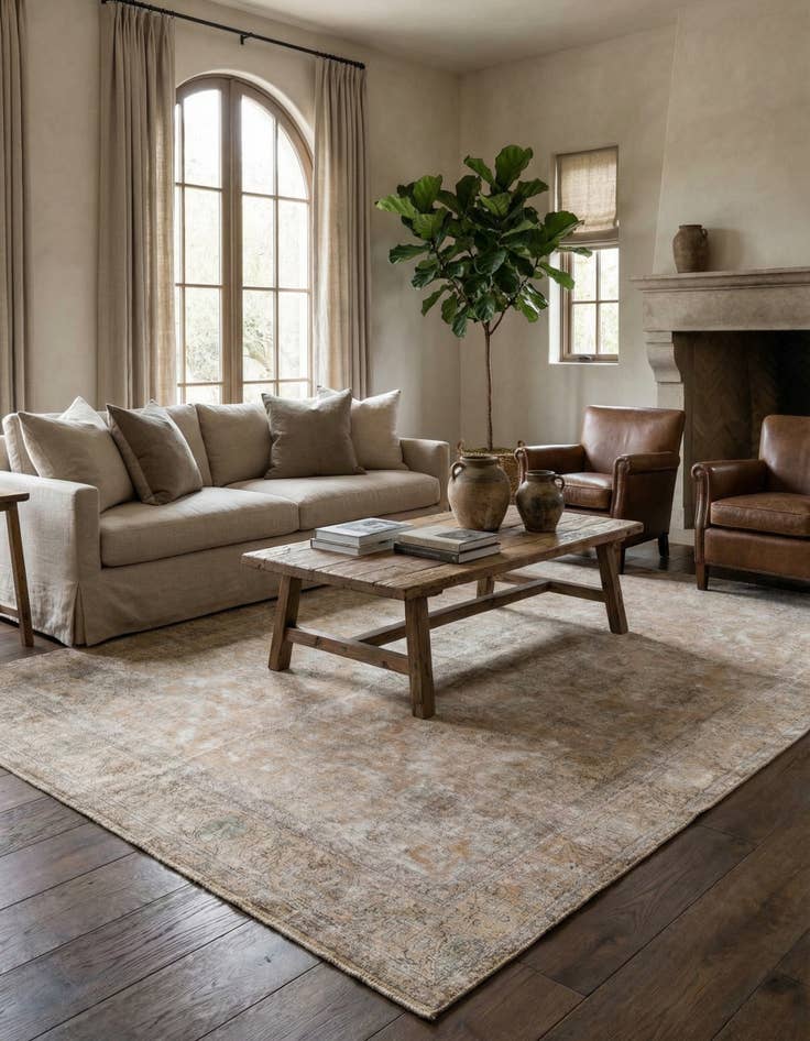 Detail image of  8' 10 x 12' 7  Hand Knotted Ultra Vintage Persian Wool Rug