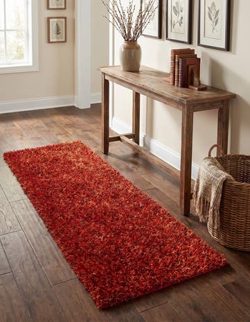 2' 5 x 4' 7 Hand Knotted Two-Tone Shag Oriental Runner Rug