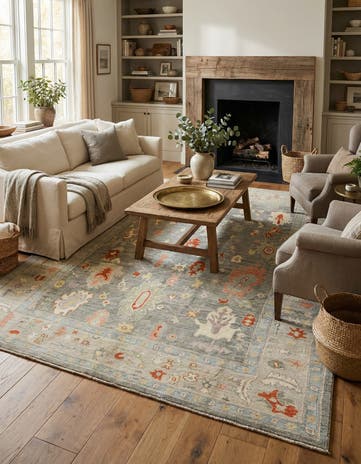 6' 6 x 9' 7 Hand Knotted Oushak Rug