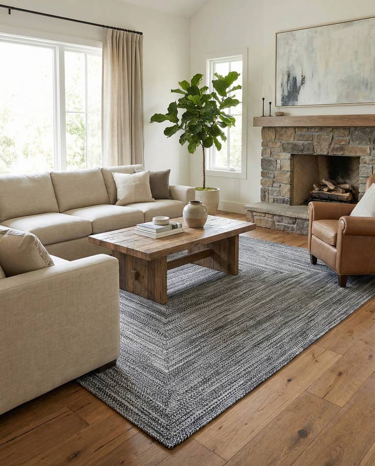 Detail image of 9' x 12' Easy-Clean Eco Verse Washable Indoor / Outdoor Rug