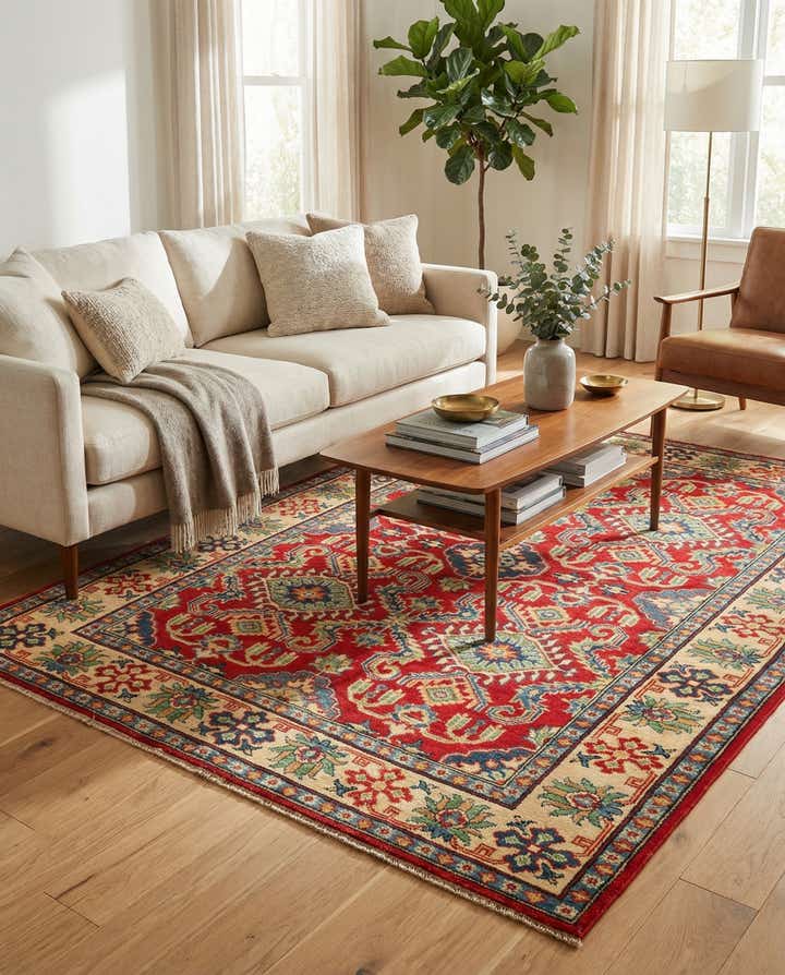 4' 10 x 6' 8 Hand Knotted Kazak Rug