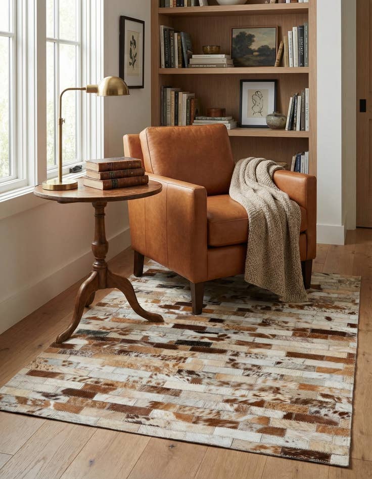 Detail image of  2' x 3' Cowhide Leather Rug