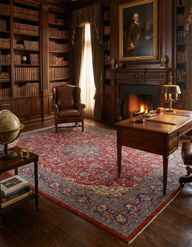 Detail image of 9' 9 x 13' 5  Hand Knotted Sarough Persian Wool Rug