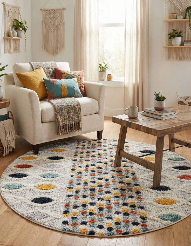 Detail image of  5' 3 x 5' 3 Cherokee Round Rug