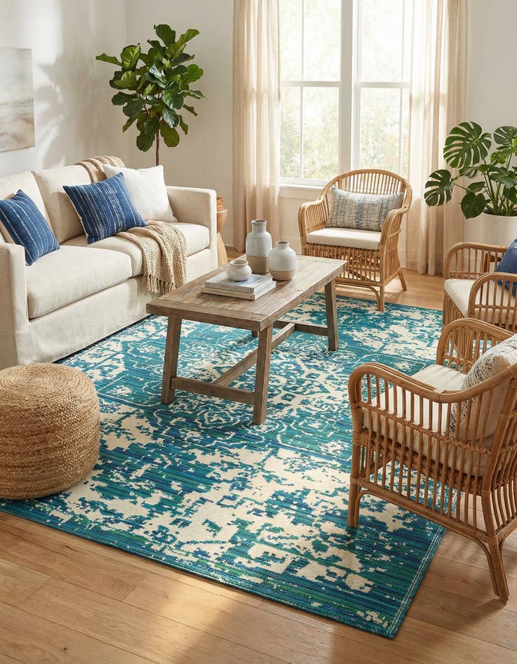 Detail image of  7' 10 x 10'  Washable Vista Breeze Indoor / Outdoor Rug