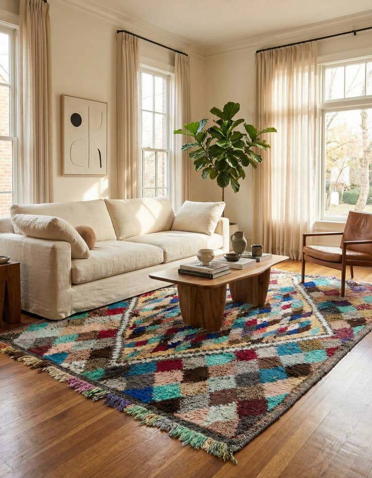 Detail image of  8' 3 x 10' 8  Hand Knotted Moroccan Wool Rug