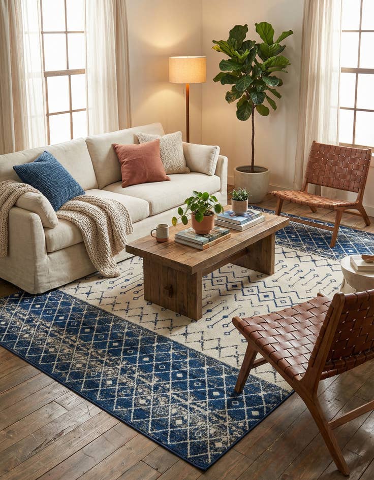 Detail image of 10' 8 x 14' Moroccan Trellis Rug