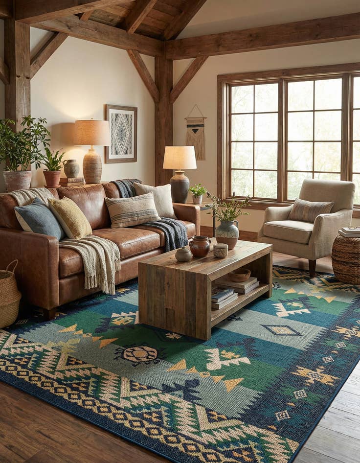 Detail image of 7' 10 x 10'  Washable Baja Indoor / Outdoor Rug