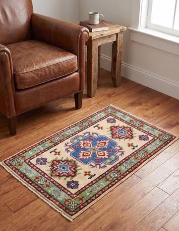 2' x 3' 1 Hand Knotted Kazak Rug