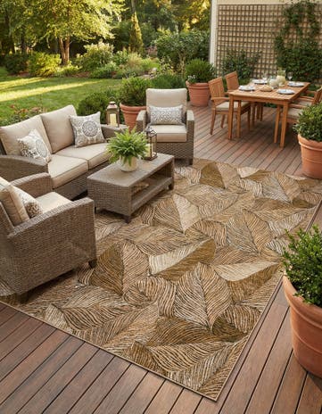 8' x 11' Easy-Clean Botanical Indoor / Outdoor Rug