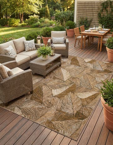 8' x 11' Easy-Clean Botanical Indoor / Outdoor Rug