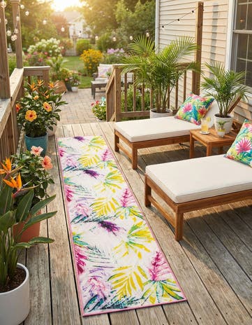 2' x 10' Easy-Clean Jill Zarin Caribbean Indoor / Outdoor Runner Rug