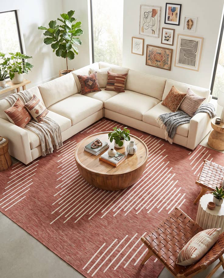 Detail image of 10' 8 x 10' 8 Easy-Clean Modern Indoor / Outdoor Square Rug