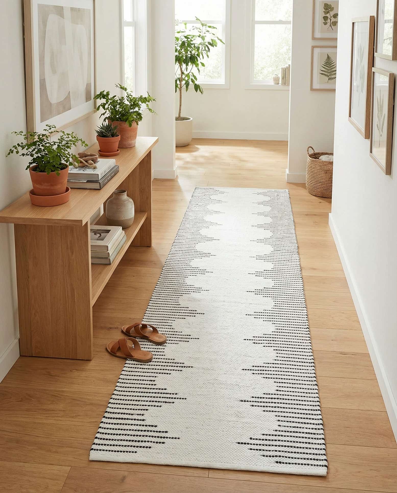 80cm x 400cm Handgewebt Chindi Cotton Läufer Teppich