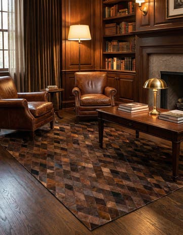 5' 7 x 7' 11 Cowhide Stocks Rug