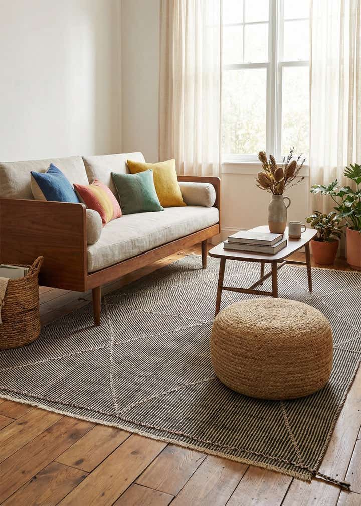 5' 6 x 7' 6 Hand Knotted Moroccan Wool Rug