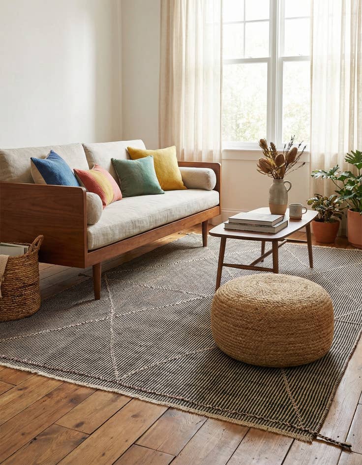 Detail image of 5' 6 x 7' 6 Hand Knotted Moroccan Wool Rug