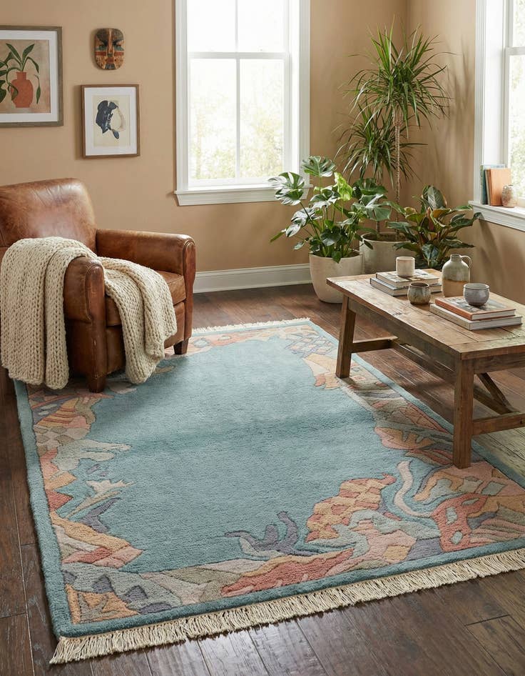 Detail image of  3' 1 x 4' 9  Hand Knotted Tibet Wool Rug