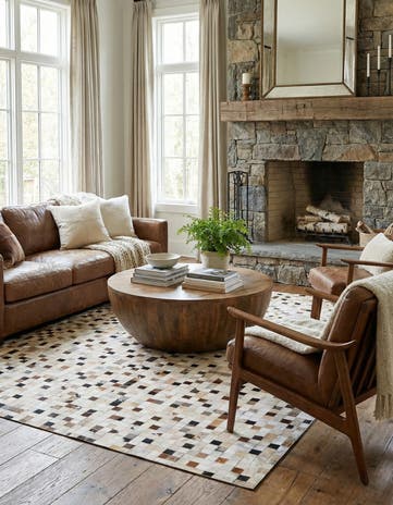 5' x 8' Cowhide Stocks Rug