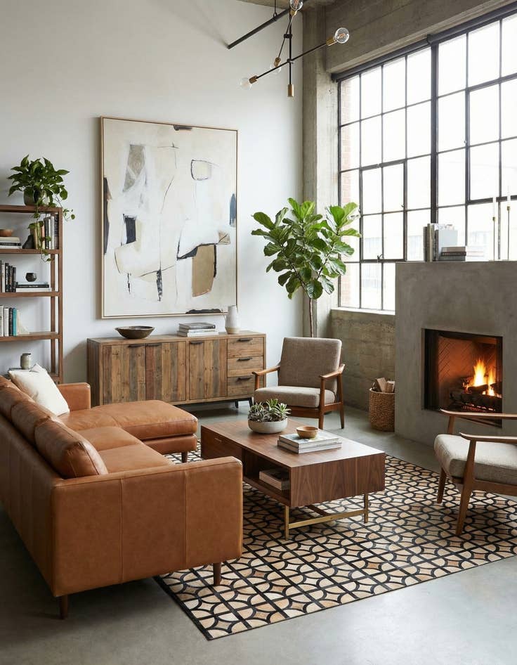 Detail image of 8' 1 x 10' Cowhide Leather Rug