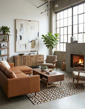 8' 1 x 10' Cowhide Leather Rug