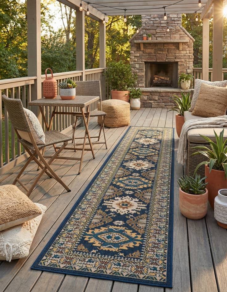 Detail image of 2' 7 x 12'  Washable Baja Indoor / Outdoor Runner Rug