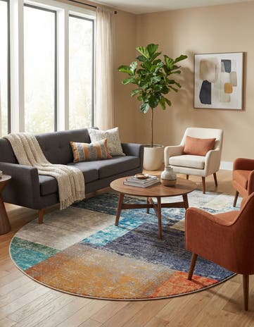 Washable Vivid Oval Rug