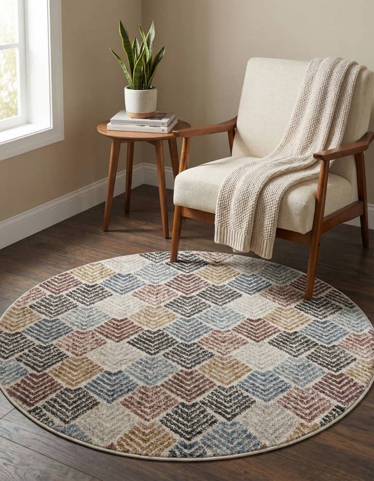 Detail image of  3' 3 x 3' 3 Eco Trellis Round Rug