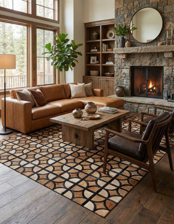 Detail image of 5' x 7' 10 Cowhide Rug