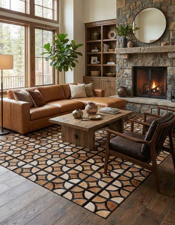 5' x 7' 10 Cowhide Rug
