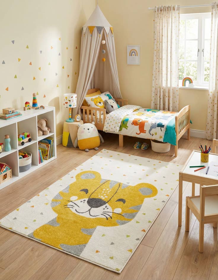 Detail image of  4' x 6' Tiger Whimsy Kids Rug