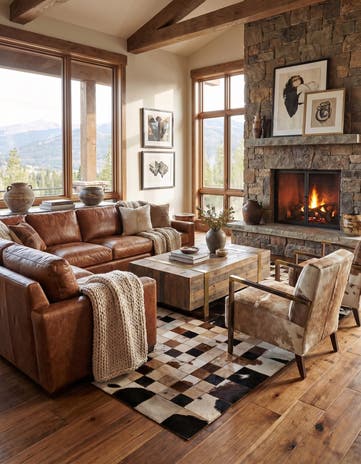 5' x 8' Cowhide Leather Rug