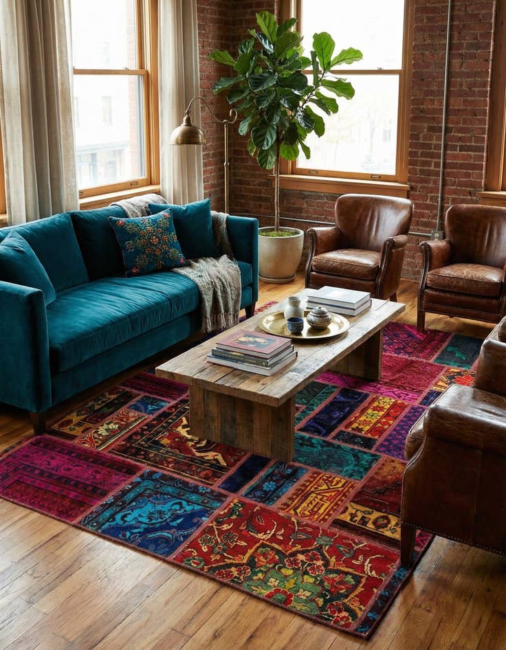 Detail image of 5' 3 x 7' 6  Hand Knotted Ultra Vintage Persian Wool Rug